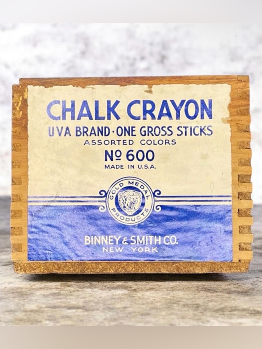 Vintage Binney & Smith Co. Chalk Crayon Box